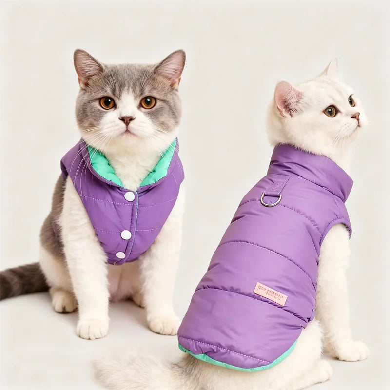 Reversible Puffer Vest with Leash Ring