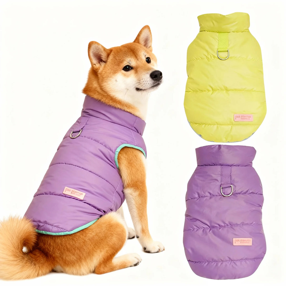 Reversible Puffer Vest with Leash Ring