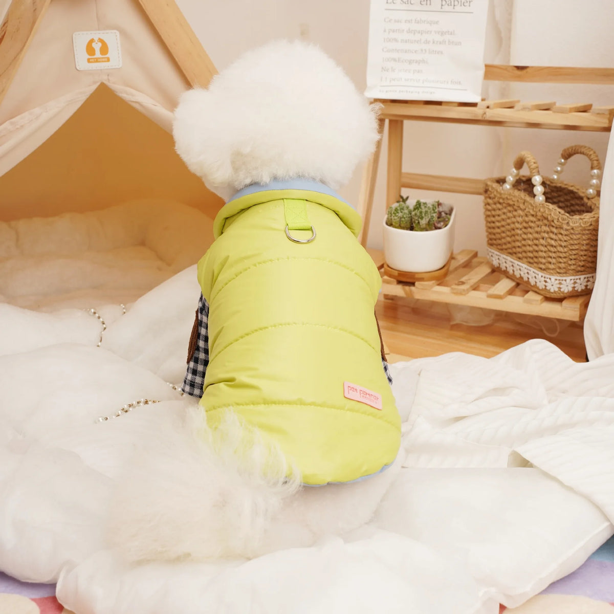 Reversible Puffer Vest with Leash Ring