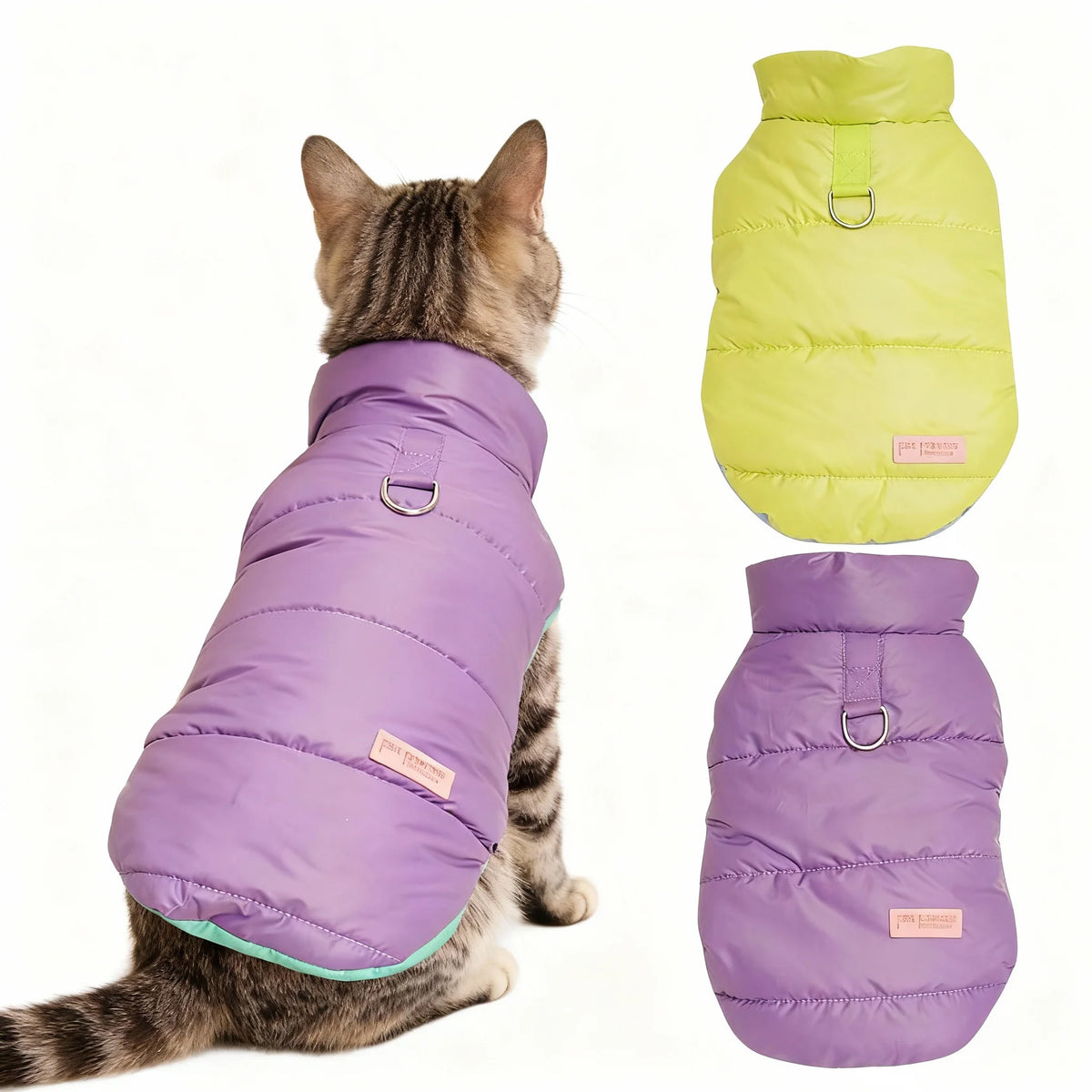 Reversible Puffer Vest with Leash Ring