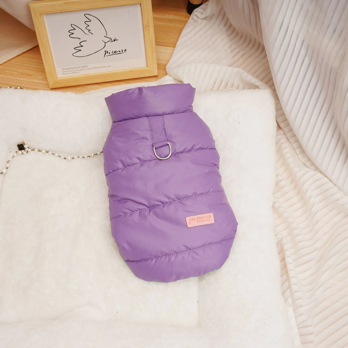Reversible Puffer Vest with Leash Ring